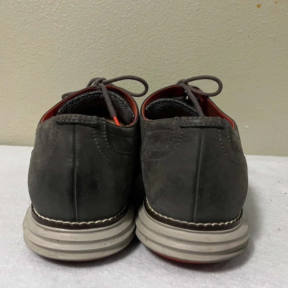 Cole Haan Warner LunarGrand Wingtip Oxford Shoes Grey Suede Leather Size 12